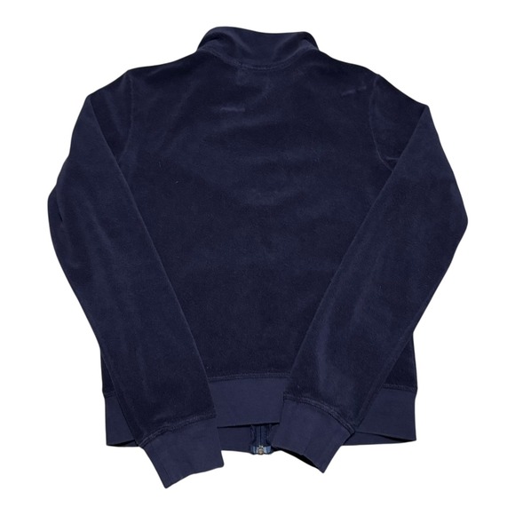 Vintage Juicy Couture Navy Blue Full Zip Velour Track Jacket Women's Medium - Picture 3 of 8